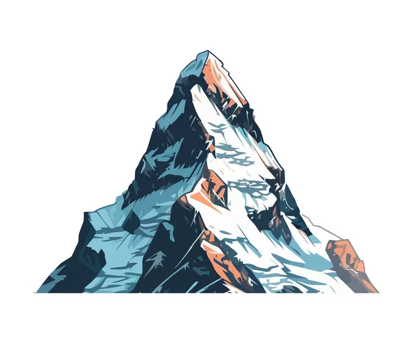 Βουνό Κορυφή Χιόνι Και Πάγο Φόντο Εικονίδιο Απομονωμένο — Διανυσματικό Αρχείο