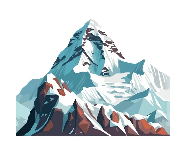 Icône Montagne Sommet Neige Glace Aventure Isolé — Image vectorielle