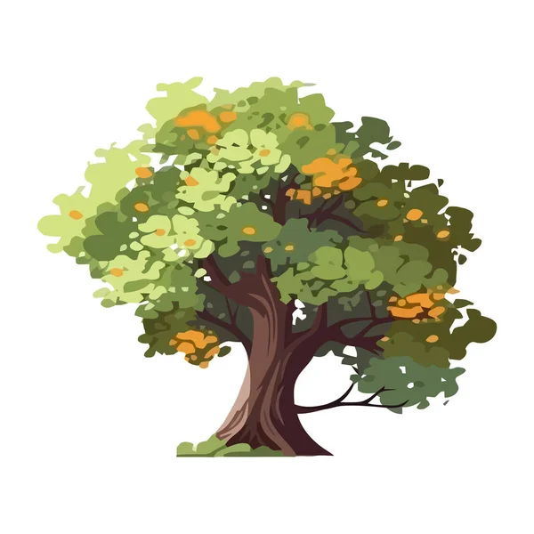 Πράσινα Φύλλα Στην Εικόνα Φυλλώματος Δένδρων Απομονωμένα — Διανυσματικό Αρχείο
