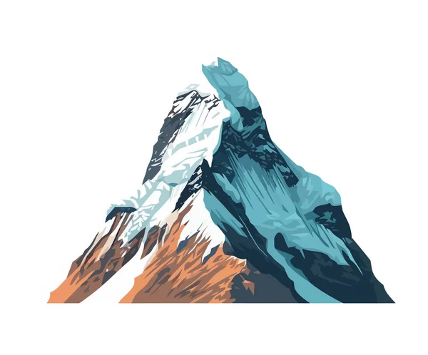 Puncak Gunung Salju Ikon Atas Terisolasi - Stok Vektor