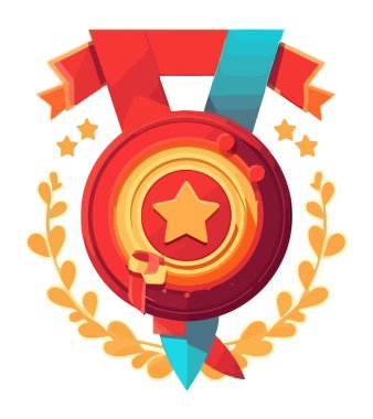 Altın yıldız başarıyı simgeler ve başarı simgesi izole edilir