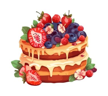 Taze krema ikonlu tatlı kek.