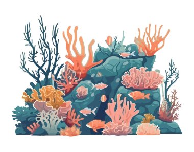 Deniz yaşamının izole edilmiş su altı mercanları.