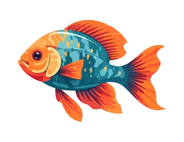 Zole Edilmiş Bir Ikonda Yüzen Balıklar — Stok Vektör