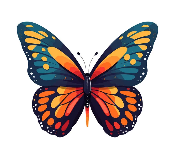 Tier Flügel Niedlich Schmetterling Symbol Isoliert — Stockvektor