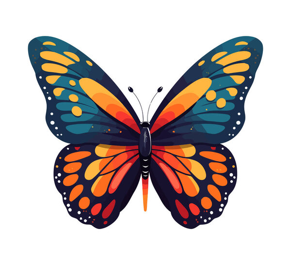 Animal Wing Cute Butterfly Icon Isolated — Stock Vector