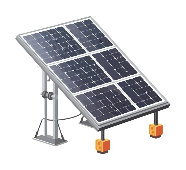 可持续的太阳能电站产生清洁的电力图标隔离 — 图库矢量图片