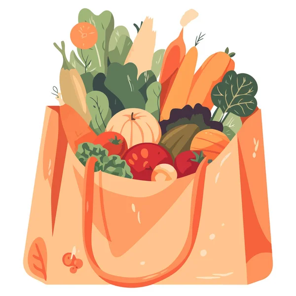 Verduras Frescas Frutas Para Una Comida Saludable Icono Aislado — Vector de stock