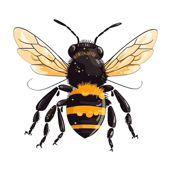 Meşgul Arı Böceği Izole Edilmiş Simge — Stok Vektör
