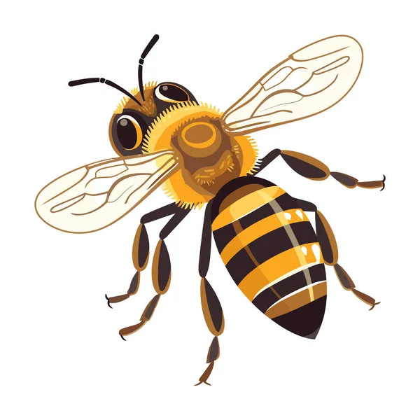 Линяюча Комаха Бджоли Білому Тлі Ізольована — стоковий вектор