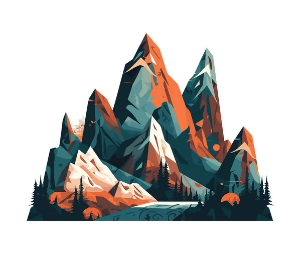 Berggipfel Symbol Für Abenteuerreisen Isoliert — Stockvektor