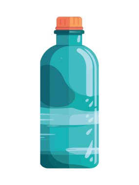 Plastik şişede taze su, izole edilmiş temizlik simgesi.