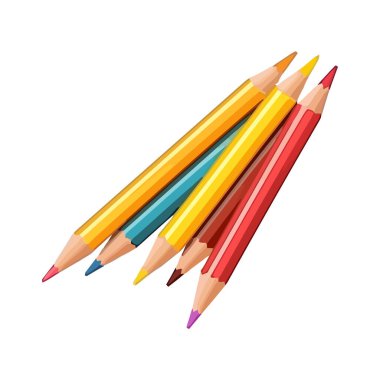 Canlı renklerde okul malzemelerinin gökkuşağı simgesi izole