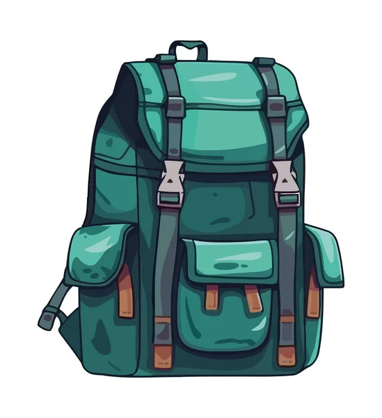Backpack Πεζοπορία Περιπέτεια Στα Βουνά Εικονίδιο Απομονωμένο — Διανυσματικό Αρχείο