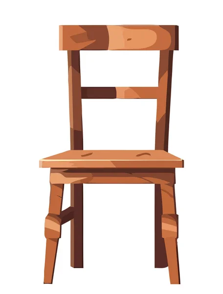 舒适的木制椅子乡村木图标隔离 — 图库矢量图片