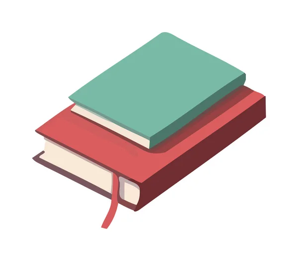 Изолированная Стопка Учебников Библиотеке Изучения Иконы — стоковый вектор