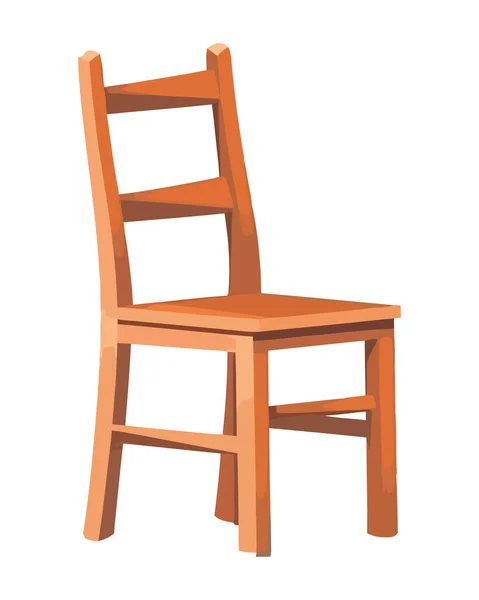 Wygodne Drewniane Krzesło Ikoną Nowoczesnego Wzornictwa Izolowane — Wektor stockowy