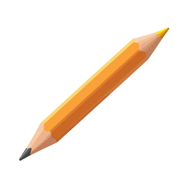 Sárga Ceruza Éles Fehér Háttér Kreativitás Szimbólum Ikon — Stock Vector