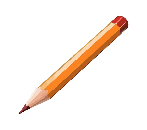 Crayon Jaune Sur Fond Blanc Icône Nette Créative — Image vectorielle