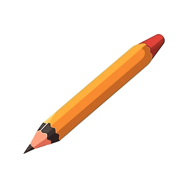 Croquis Crayon Jaune Sur Fond Blanc Icône Isolée — Image vectorielle