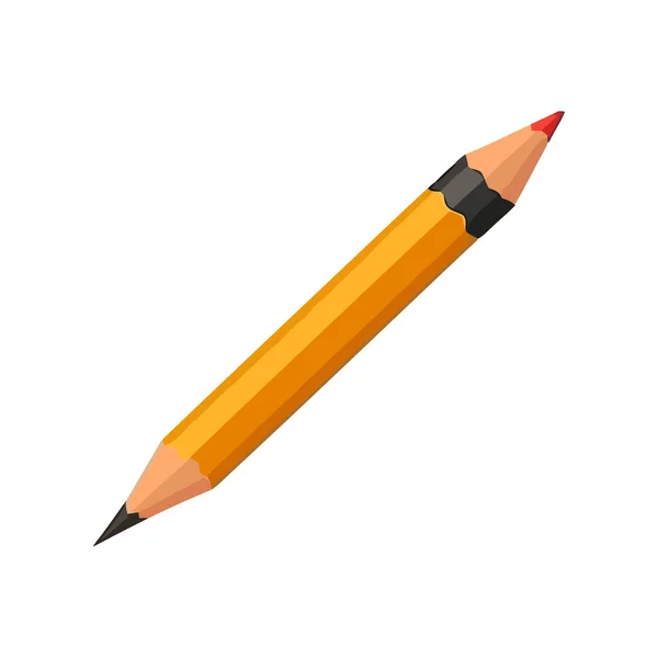 Bleistift Auf Weißem Hintergrund Scharfes Und Kreatives Symbol Isoliert — Stockvektor