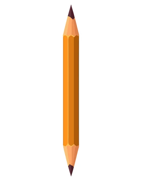 Gelber Bleistift Scharfe Spitze Icon Isoliert — Stockvektor