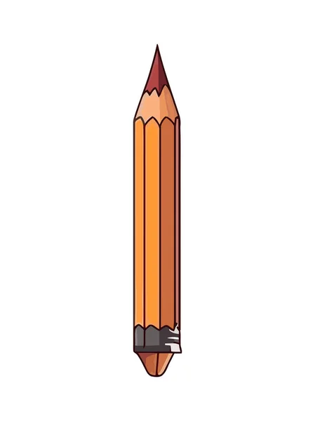 Ikona Ołówka Pojedynczym Płaskim Tle Projektu — Wektor stockowy