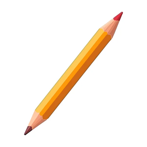 Gelber Bleistift Auf Weißem Hintergrund Symbol Mit Scharfer Spitze Isoliert — Stockvektor