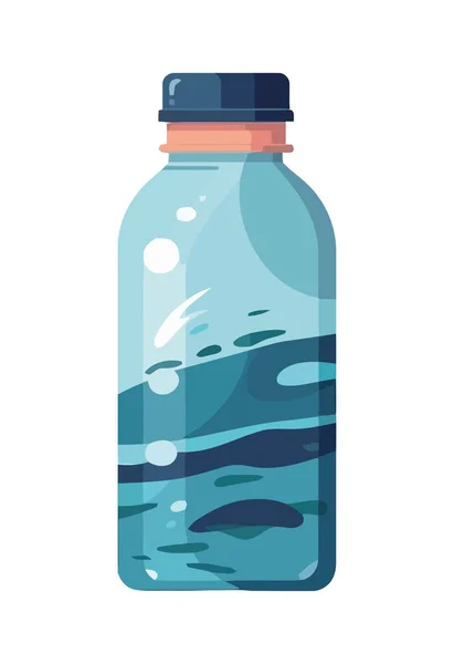 Icono Botella Agua Purificada Refrescante Icono Bebida Verano Aislado — Vector de stock