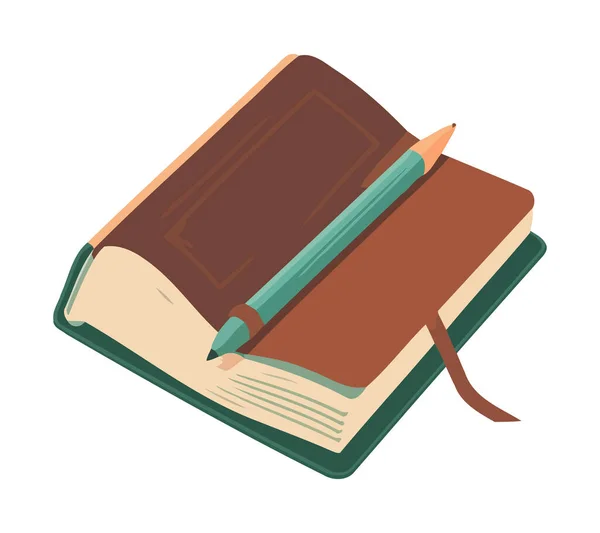 Learning Symbolized Literature Icon Isolated — Stock Vector