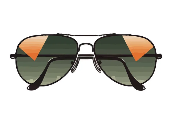 Elegante Sonnenbrille Rahmt Augen Für Sommerurlaub Ein — Stockvektor