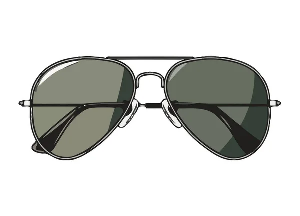 Óculos Sol Modernos Refletem Ícone Elegância Isolado — Vetor de Stock