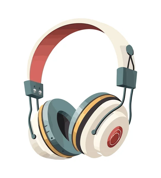 Headphones Modernos Ícone Atividade Musical Isolado — Vetor de Stock