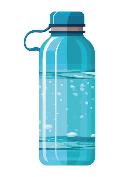 Čerstvě Vyčištěná Voda Modré Plastové Láhvi Ikona Izolované — Stockový vektor