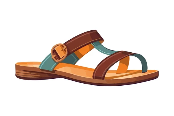 Bekväm Läder Sandaler Ikon Isolerad — Stock vektor