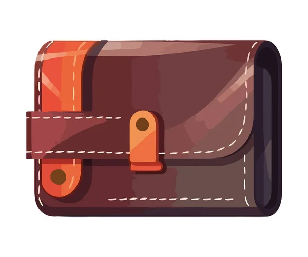 Luxury Leather Wallet Icon Isolated — Stock Vector