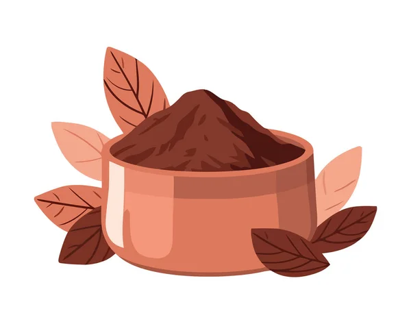 Fresh Herbs Powder Coffee Icon Isolated — Stock Vector