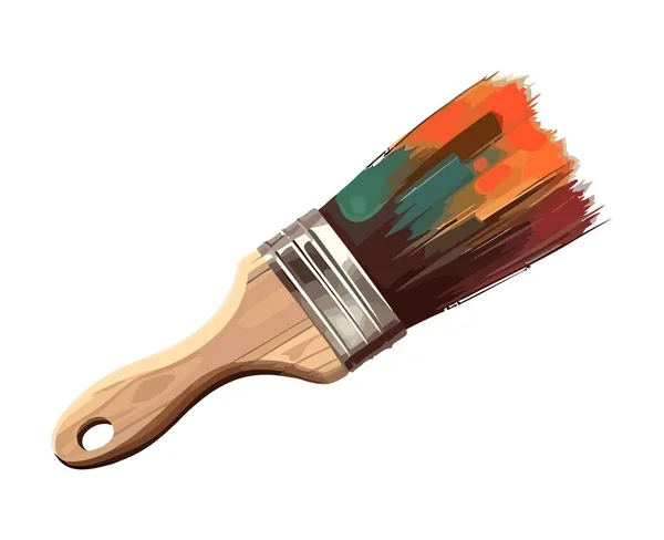 Paintbrush Tool Vector Illustration Icon Isolated — Stock Vector