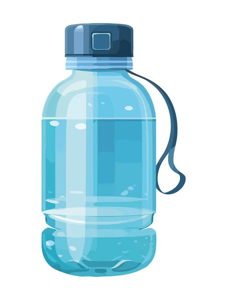 Água Purificada Fresca Ícone Garrafa Plástico Azul Isolado —  Vetores de Stock