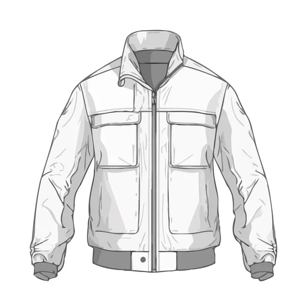 Fashionable Winter Clothing Jacket Icon Isolated — Stock Vector