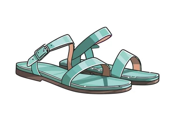 Summer Fashion Comfortable Sandals Women Icon Isolated — Stock Vector