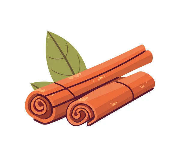 Fresh Organic Cinnamon Cooking Icon Isolated — Stock Vector