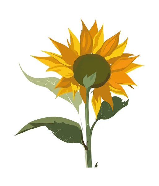 Sarı Ayçiçeği Çiçeği Izole Edilmiş Ikon — Stok Vektör