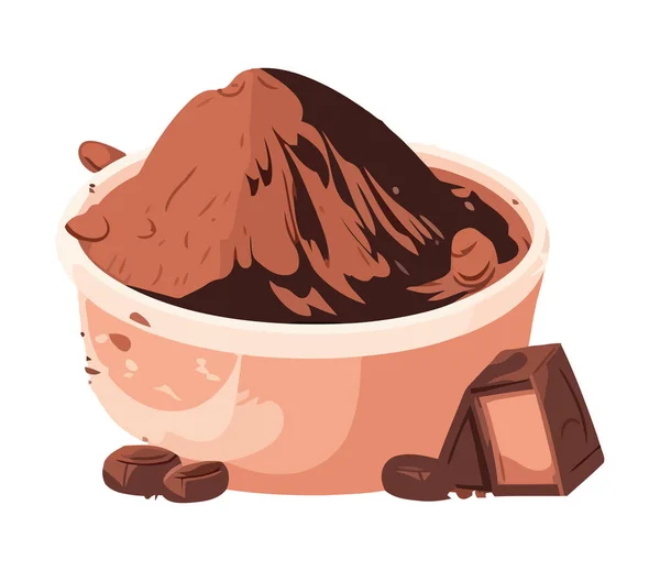 Poudre Chocolat Icône Bonbons Isolé — Image vectorielle