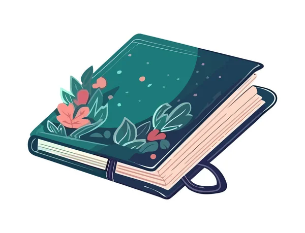 Textbook Imagination Blooms Icon Isolated — Stock Vector