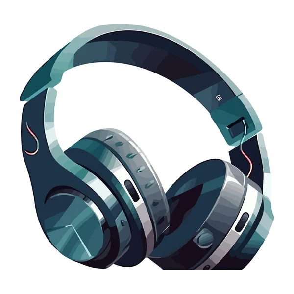 Auriculares Equipo Moderno Escuchar Icono Música Aislado — Vector de stock