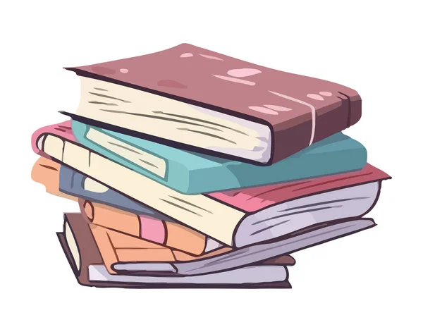 Pila Libros Literatura Sabiduría Icono Aislado — Vector de stock