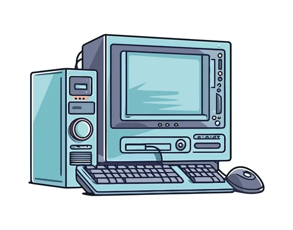 Moderne Elektronik Computer Und Cpu Daten Icon Isoliert — Stockvektor