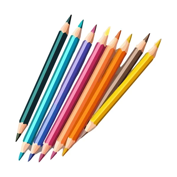 Eine Sammlung Von Bleistiften Das Symbol Isolieren — Stockvektor