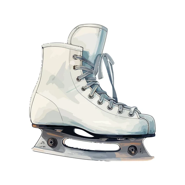Eislaufen Trägt Altmodische Lederstiefel — Stockvektor